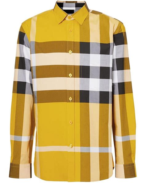 camisa burberry amarilla|burberry camisa masculina.